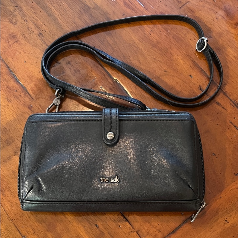 The Sak Black Leather Crossbody Bag